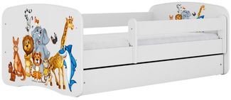 Raumhirsch Furniture Kinderbett 70x140, 80x160, 80x180 cm - Komplettset mit Matratze & Schublade (Bett für Mädchen, Einzelbett für Kinder von 2-12 Jahren, Rausfallschutz und Lattenrost), verschiedene Farben & Designs