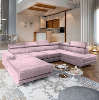 Masseno Ecksofa SIENA mit Schlaffunktion U-Form, Sofa mit Bettkasten