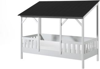 Hausbett >HAUSBETT< in Weiß-Schwarz - 214,2x174x105,3 (BxHxT)