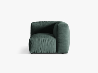 Micadoni Eckmodul Martina 1-Sitzer Klein Samt Petrol