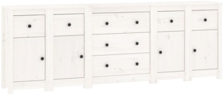 Sideboard Weiß 230 x 35 x 80 cm Massivholz Kiefer [3114095]