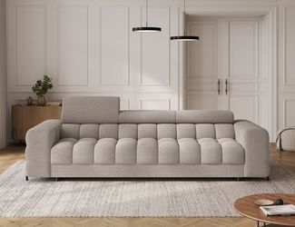 MOEBLO Sofa Telli, Modernes 3-Sitzer-Sofa aus Stoff, Couch & Polstermöbel mit Schlaffunktion, verstellbaren Kopfstützen, freistehend für Wohnzimmer, (BxHxT): 260 × 96 × 100 cm
