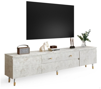 Lexzurn TV-Schrank Hängender TV-Schrank,175cm,Lowboard,Fernsehschrank (TV-Lowboard,TV-Möbel,Erfüllt den Umweltstandard E1,Gesamtabmessungen: 175*50*33cm,Schließfächer mit großer Kapazität, für Großbildfernseher bis 85, 4 Farben (Weiß/Beige/Holzoptik/Grau)