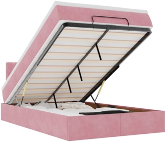 vidaXL Ottoman-Bett mit Matratze Rosa 120x190 cm Samt 3311836