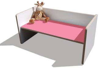 ELI Wendetisch/Bank - Mini - Weiß mit bunter Sitzfläche - Rosa