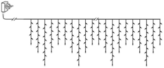 MARELIDA LED-Lichtervorhang Eisregen Lichterkette 960 bernstein LED 23,9m Innen Außen Weihnachten, 960-flammig