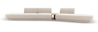 Micadoni Modulares Sofa Miley 5-Sitzer ohne Armlehnen Rechts Samtstoff Helles Beige