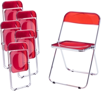 Klappstuhl Pornainen 6er Set Rot, transparent [en. casa]