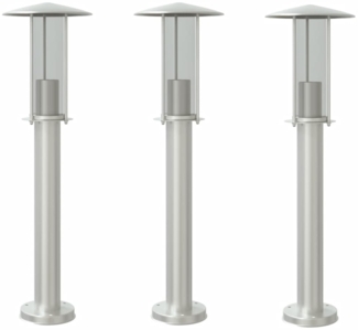 vidaXL Wegeleuchten 3 Stk. Silbern 60 cm Edelstahl 4006350