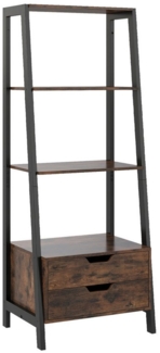 COSTWAY Bücherregal, Holz, Leiterregal stehend, mit Regalen & Schubladen