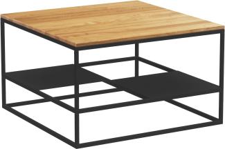 Couchtisch 80x80 cm Wildeiche Sofatisch Metallgestell Ablage Talas 526406