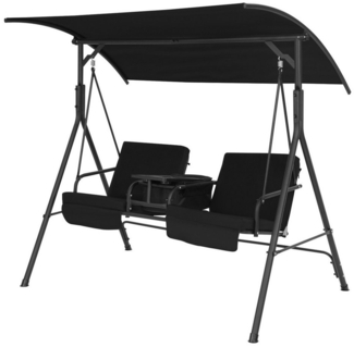 COSTWAY Hollywoodschaukel, 2-Sitzer, mit verstellbarem Dach, 180 x 124 x 161,5 cm
