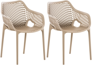 CLP 2er Set Stühle Air XL stapelbar mit einer Sitzhöhe von 44 cm,schlamm