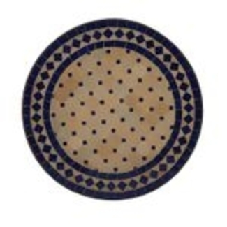 Mosaik-Beistelltisch Ø45 cm Blau-Raute