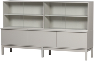 Basiclabel Wandschrank Klink aus Kiefernholz, Grau, 200x46x120 cm