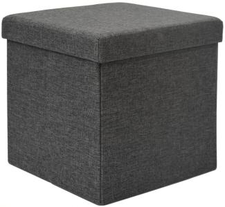 Faltbarer Sitzhocker 38x38x38cm Fußhocker Polsterhocker 42L Ottomane Leinen Grau