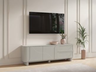 Vente-unique - TV-Möbel - 2 Türen & 2 Schubladen - Beige - DIGARA