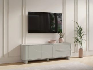 Vente-unique - TV-Möbel - 2 Türen & 2 Schubladen - Beige - DIGARA
