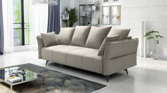 Schlafsofa Sofa 3-Sitzer SADIE Stoff Element Hellbeige