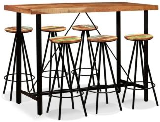 vidaXL 7-tlg. Bar-Set Massivholz Akazie und Altholz 275134