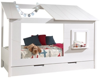 Baumhaus Bett Katerina 214x105x159 Spielbett MDF+Massivholz Weiß