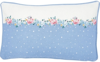 Greengate Kissenhülle Laura Kissenhülle dusty blue mit Stick 30 x 50 cm