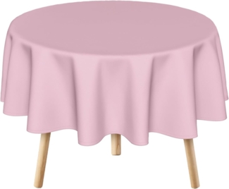 Tischdecke Rund 178 cm Rosa, Waschbar, Fleckenfrei, Polyester, Party & Dinner Dekoration