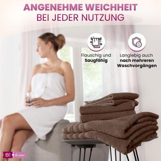 B!HOME Handtücher Set Saunatücher, Duschtücher, Gästehandtücher 100% Baumwolle, (Spar-Set, 2-St), flauschig saugfähig Frottee weich