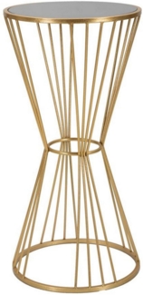 Dmora Wohnzimmertisch Agnes, Niedriger Wohnzimmertisch, Kaffeeregal, Couchtisch für Sofa, 40x40 h80 cm, Gold