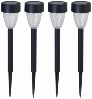 Luxform Gartenleuchte Solar-Gartenlampe Montpellier - 4 Stück, LED fest integriert, Aus Kunststoff gefertigt