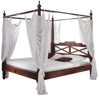 Himmelbett Akazie 140x200x224 nougat lackiert OXFORD #244