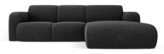 Micadoni Boucle Ecksofa Molino 4-Sitzer Rechts Chenille Schwarz