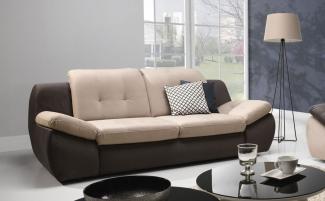 Sofa 2-Sitzer PEDRO Polyesterstoff Braun / Beige 175 x 84 x 113 cm