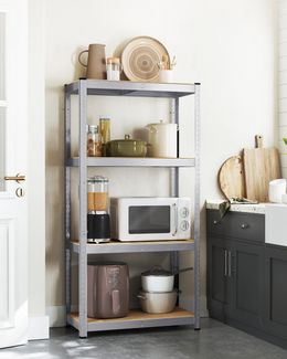 Songmics Schwerlastregal mit 5 Ablagen, Stahl / MDF, Silber, 160 x 40 x 80 cm