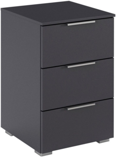 rauch Nachtkommode Nachttisch Nachtkonsole AGORDO in Dekor- oder Hochglanzfront (in zwei Griff-Farben, Breite 40 cm), mit 3 geräumigen Schubladen für viel Stauraum MADE IN GERMANY