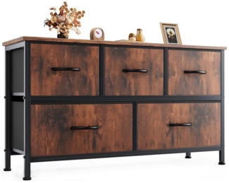 DUMOS Schubkastenkommode Kommode mit Schubladen, Ablageschrank aus Stoff Schubladenschrank (für Schlafzimmer, Wohnzimmer, Kinderzimmer, Flur, Aufbewahrungsschrank), mit Metallgestell Schubladen aus Stoff