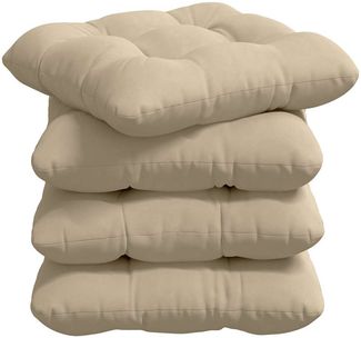vidaXL Sitzkissen 4 pcs Creme 40 x 40 cm Mikrofaserstoff 42015093