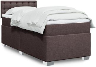 vidaXL Boxspringbett mit Matratze Dunkelbraun 100x200 cm Stoff 3288116