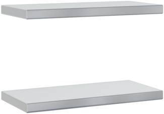vidaXL Wandregale 2 Stk. 50x23,5x3 cm Silbern Edelstahl 30286