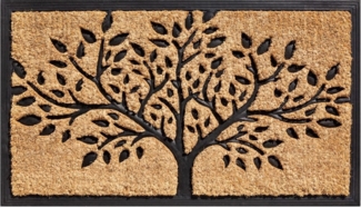 matches21 HOME & HOBBY Fußmatte Kokosmatte Baum 45x75 cm als aussen Sauberlaufmatte, rechteckig, Höhe: 20 mm, Rutschfeste Kokos-Türmatte als Outdoor Schmutzfangmatte