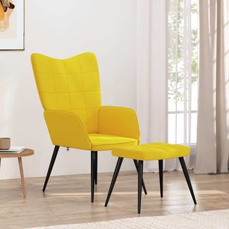 vidaXL Relaxsessel mit Hocker Senfgelb Stoff [327959]