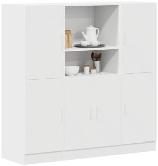 vidaXL 3-tlg. Küchenschrank-Set Weiß Holzwerkstoff 3324151