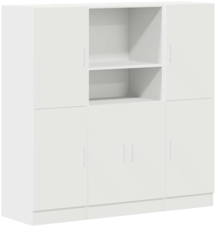 vidaXL 3-tlg. Küchenschrank-Set Weiß Holzwerkstoff 3324151