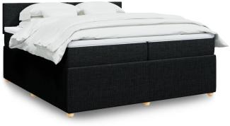 vidaXL Boxspringbett mit Matratze Schwarz 200x200 cm Stoff 3289858