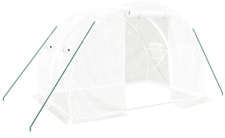 vidaXL Gewächshaus mit Stahlrahmen Weiß 6 m² 3x2x2 m 364079