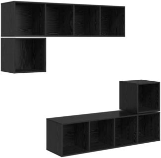 vidaXL TV-Schrankset 4 pcs Schwarz Eichen-Optik Holzwerkstoff 3393127