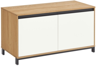 Garderobenbank MONDO Castino , Holz, Holzwerkstoff , Weiß, Holzfarben , 86 x 47 x 40 cm