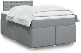 vidaXL Boxspringbett mit Matratze Hellgrau 120x200 cm Stoff 3288961