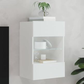 vidaXL TV-Wandschrank mit LED-Leuchten Weiß 40x30x60,5 cm 837078