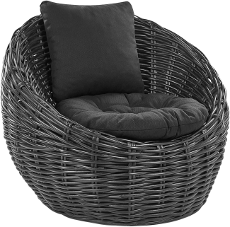 Gartenstuhl LERICI Rattan Schwarz